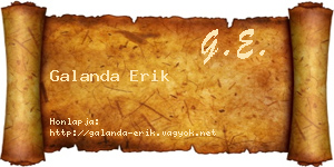 Galanda Erik névjegykártya